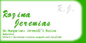 rozina jeremias business card